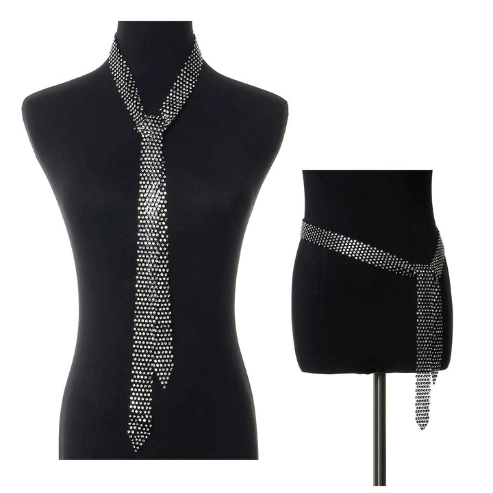 Rhinestone Neck Tie Gift for Women Black