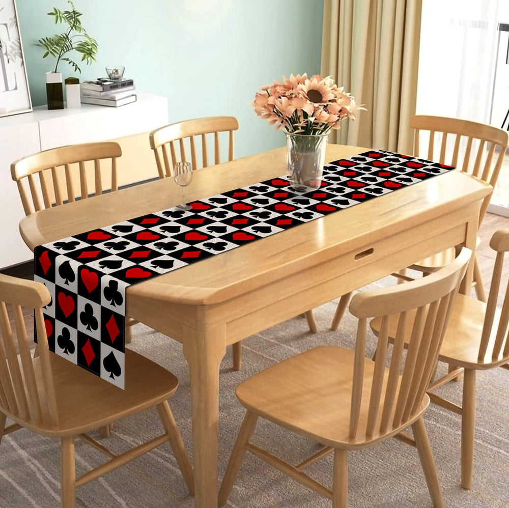 Nepnuser Linen Casino Table Runner Las Vegas Party Deco
