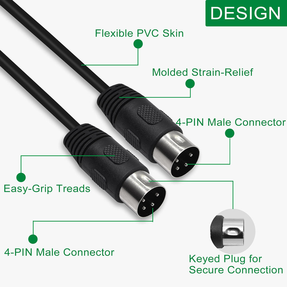 GINTOOYUN S-Video 4 PIN DIN Cable 4-PIN DIN Male to Mal