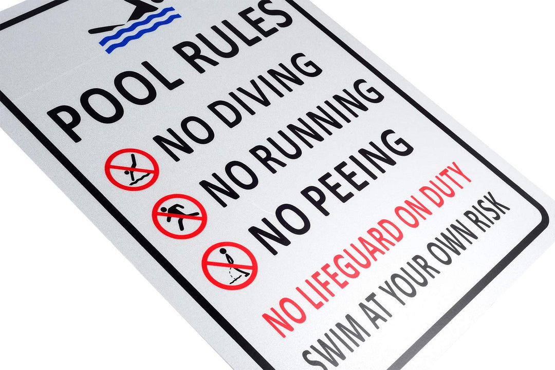 Kichwit Pool Signs for Outside, Pool Rules Sign for Out