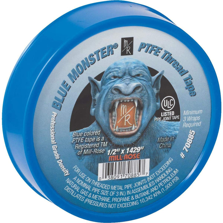 70885 Blue Monster PTFE Pipe Thread Sealant Tape, 1/2-Inch x 1429-Inches, Blue