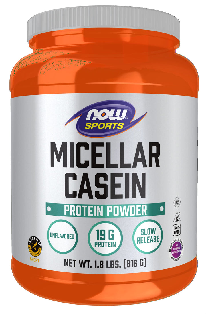 Sports Nutrition, Micellar Casein 19 g, Slow Release, Unflavored Powder, 1.8-Pound