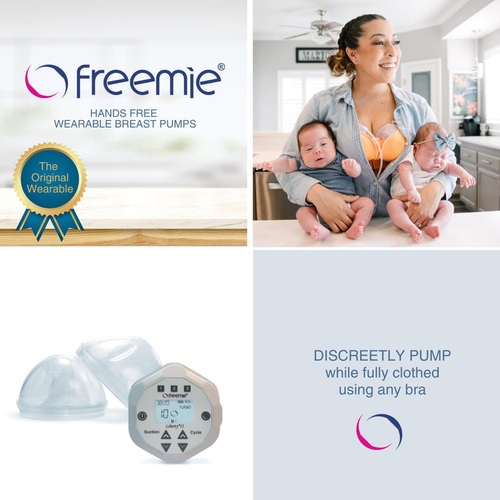 Liberty II Deluxe Hands-Free Wearable Breast Pump System for Discreet Pumping | Quiet Rechargeable Mobile Breast Pump | Ultra-Lightweight in-Bra Cups, 25mm &amp; 28mm Breast Flanges Included