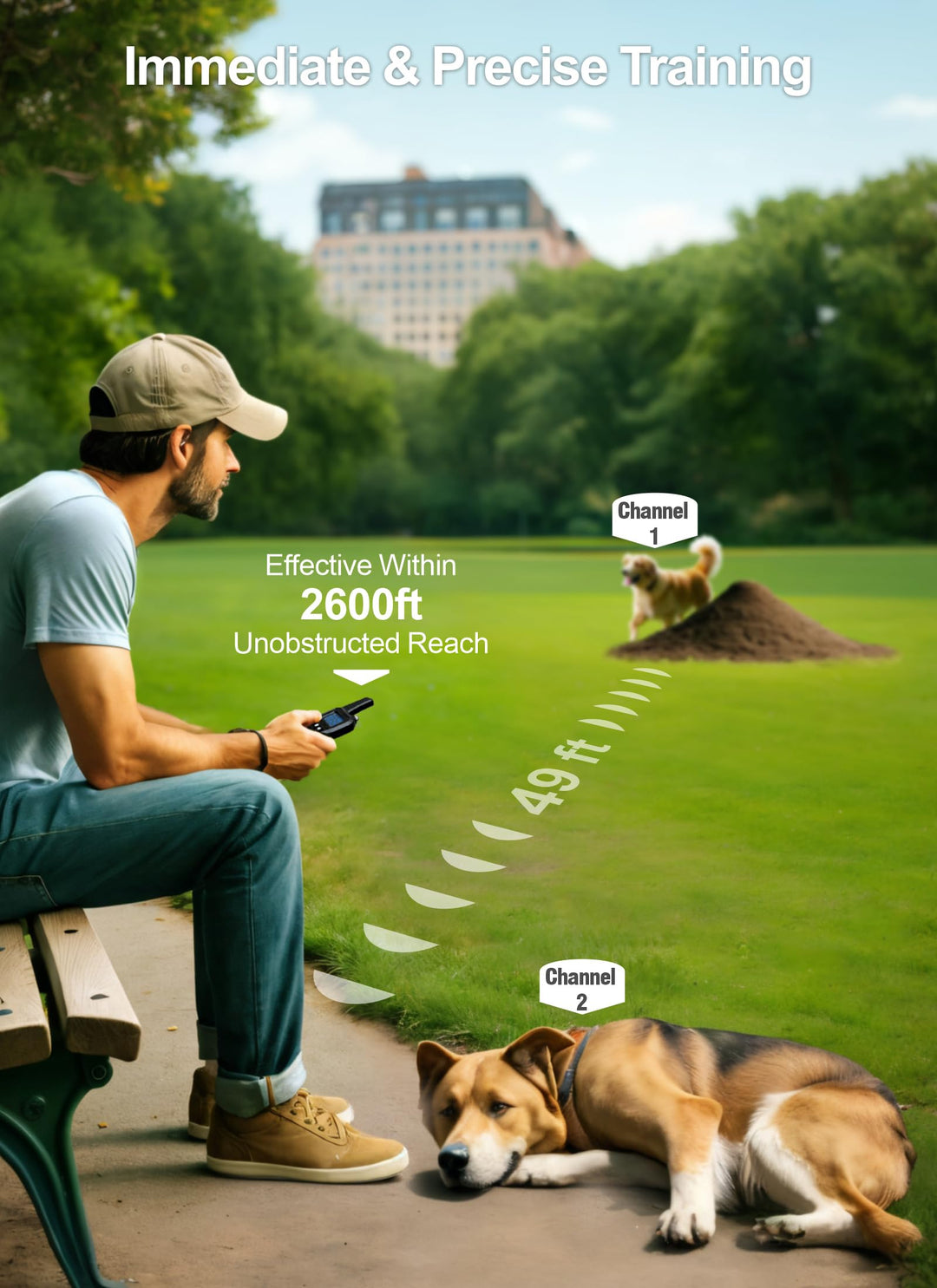 Dog Shock Collar with Remote Control - 2600FT Dog Training Collar 3 Pack with Beep Vibration Shock and Light, Waterproof E Collar for Dogs Training for Large Medium Breeds