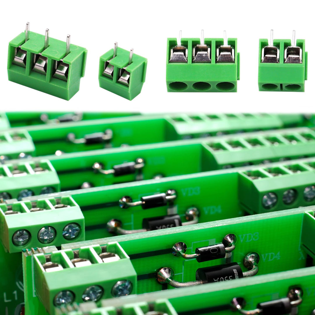 /60pcs 2 Pin &amp; 3 Pin 5mm/0.2inch Pitch PCB Mount Screw Terminal Block Connector (Can be spliced) TN-T03G