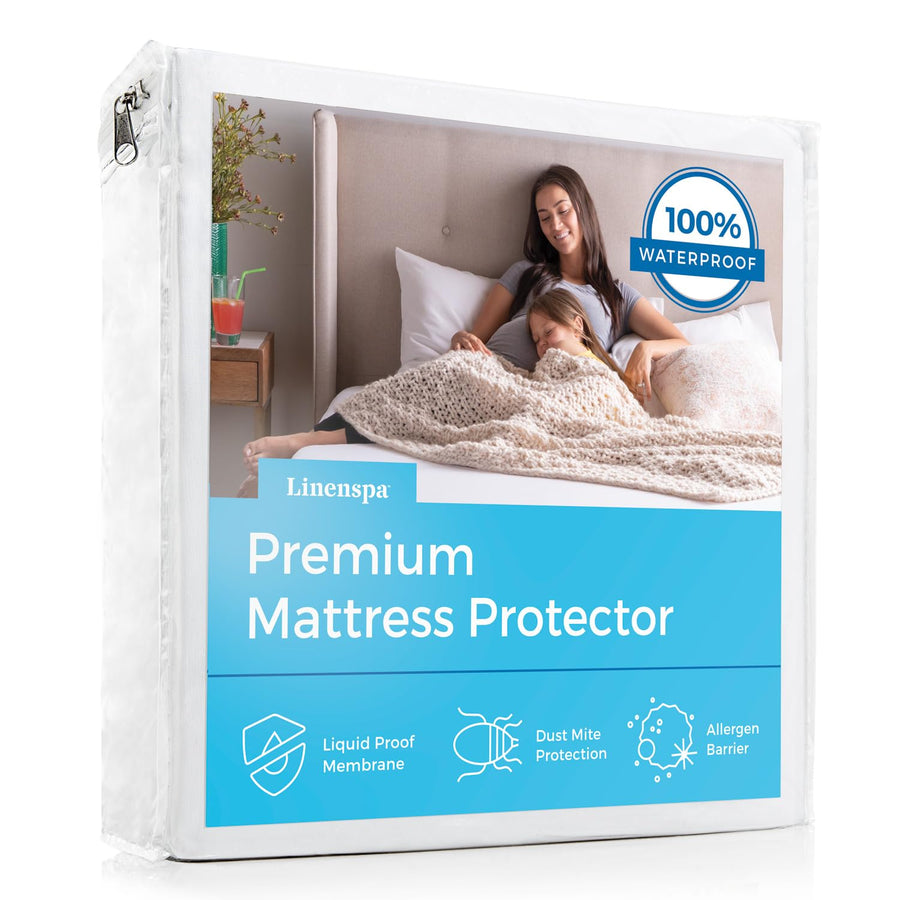 LINENSPA Premium Mattress Protector - White - Twin Size
