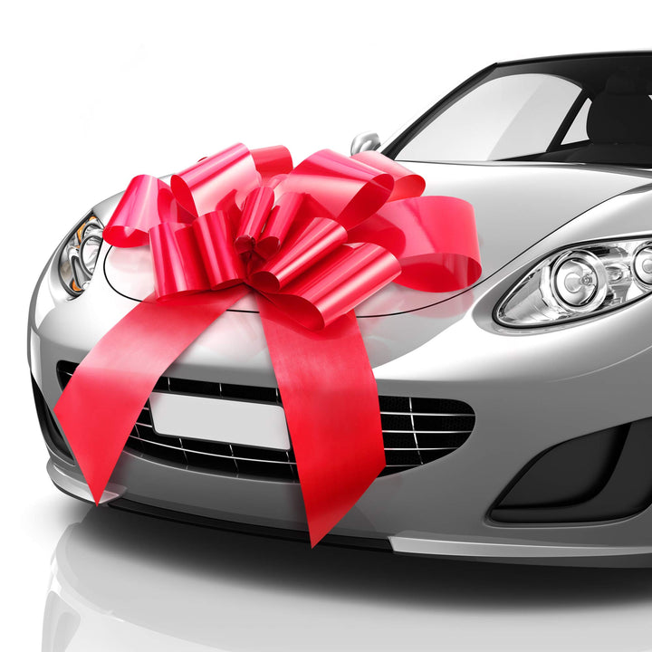 Mifflin-USA Big Car Bow (Matte Red, 30 inch) Gift Bow, 