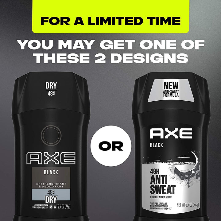 Axe Black Antiperspirant Stick, 2.7 Oz. Pack of 2