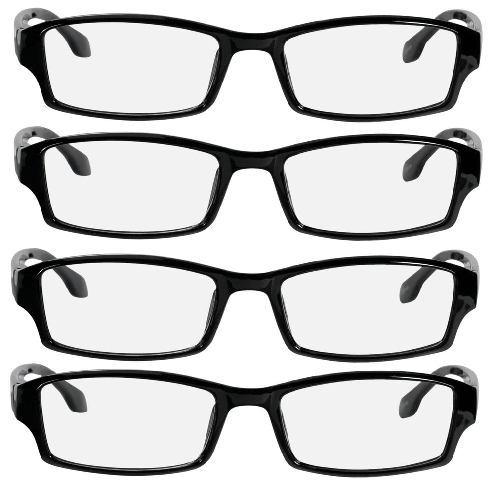 Reading Glasees 4.0 | 4 Pack Black | Readers for Men & Women Spring Arms & Dura-Tight Screws | Always Have a Stylish Look and Crystal Clear Vision When You Need It