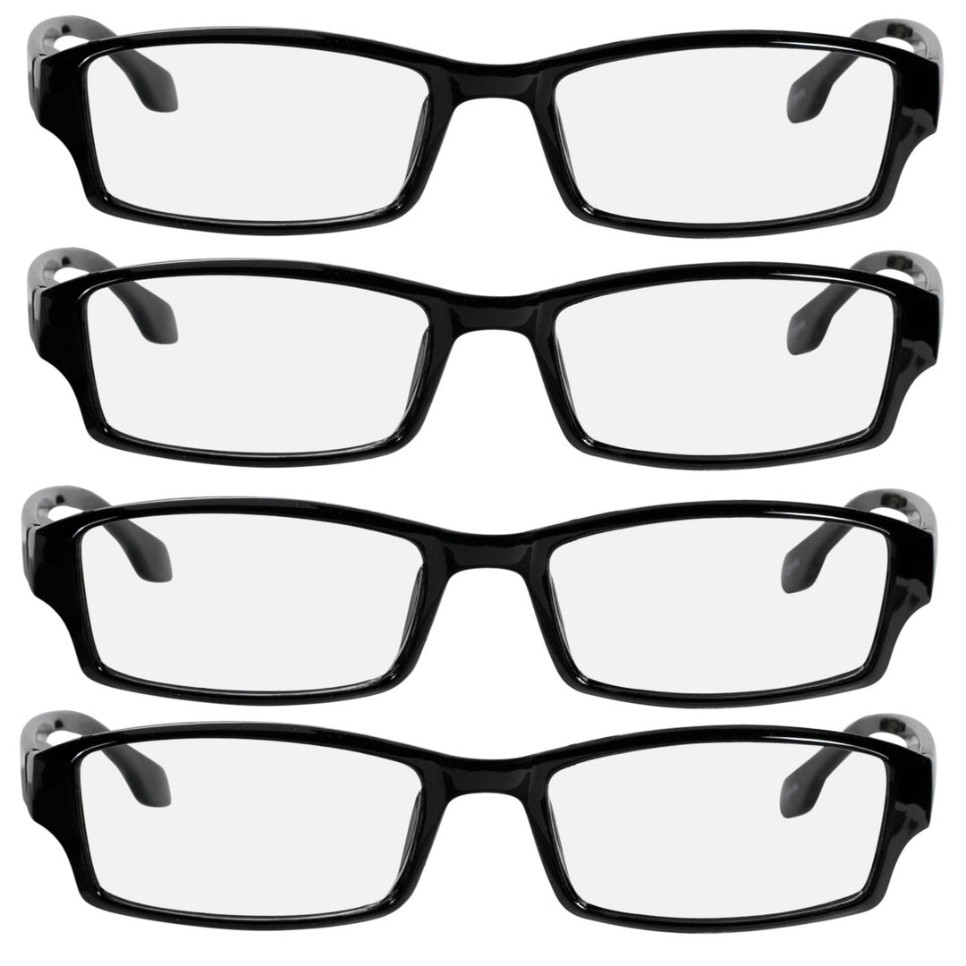 Reading Glasees 4.0 | 4 Pack Black | Readers for Men &amp; Women Spring Arms &amp; Dura-Tight Screws | Always Have a Stylish Look and Crystal Clear Vision When You Need It