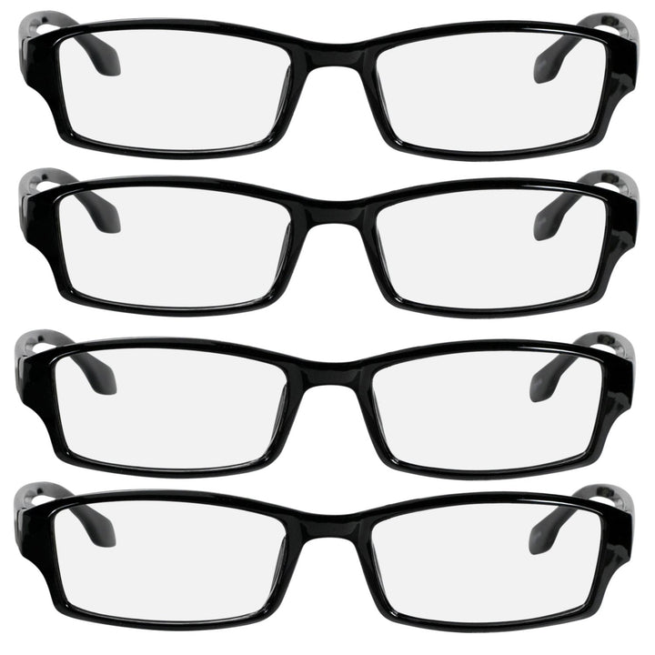 Reading Glasees 4.0 | 4 Pack Black | Readers for Men &amp; Women Spring Arms &amp; Dura-Tight Screws | Always Have a Stylish Look and Crystal Clear Vision When You Need It