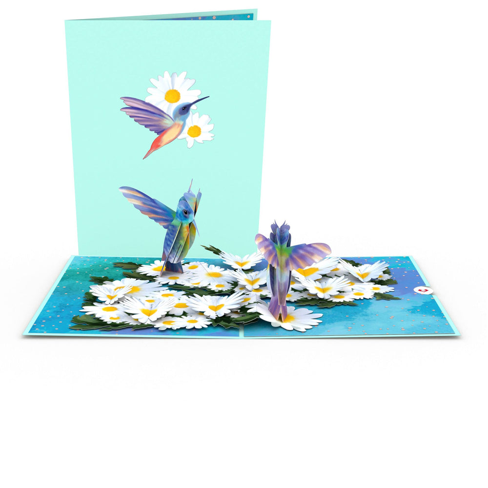 Daisy Patch Hummingbirds Pop-Up Card, 5 X 7 Inch, Valentine's Day Gift, Cards for Mom, Thinking of You, Love Card