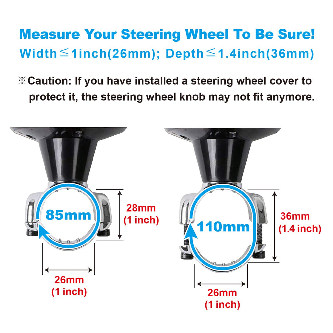 Vehicle Power Handle Car Steering Wheel Spinner Accessory Knob Universal Fit for Car (black)