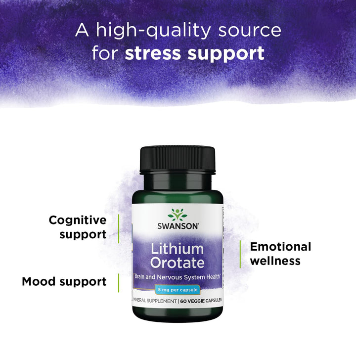 Swanson Lithium Orotate Antioxidant Mood Emotional Well