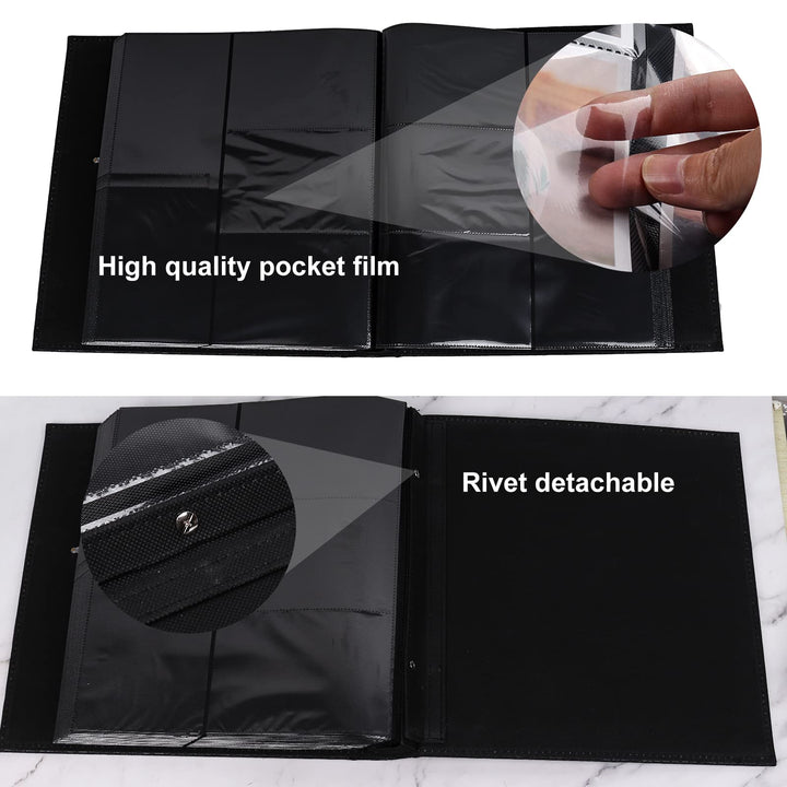 Photo Album 4x6 600 Photos Black Pages Large Capacity Leather Cover Wedding Family Photo Albums Holds 600 Horizontal and Vertical Photos (Black)