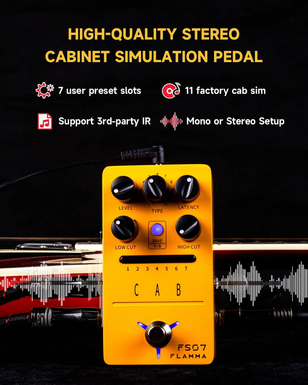 FS07 Stereo Simulation Pedal 7 User Preset Slots Support IR Loading Software Editing