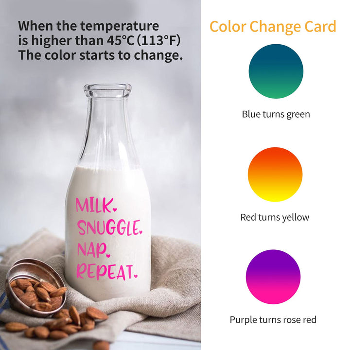 HTVRONT Color Changing Vinyl for Cricut, Permanent Vinyl Adhesive-8 Pack Hot Color Changing Vinyl Permanent Adhesive 3 Colors-12 x 10 Vinyl Sheets +2 Transfer Tape Sheets