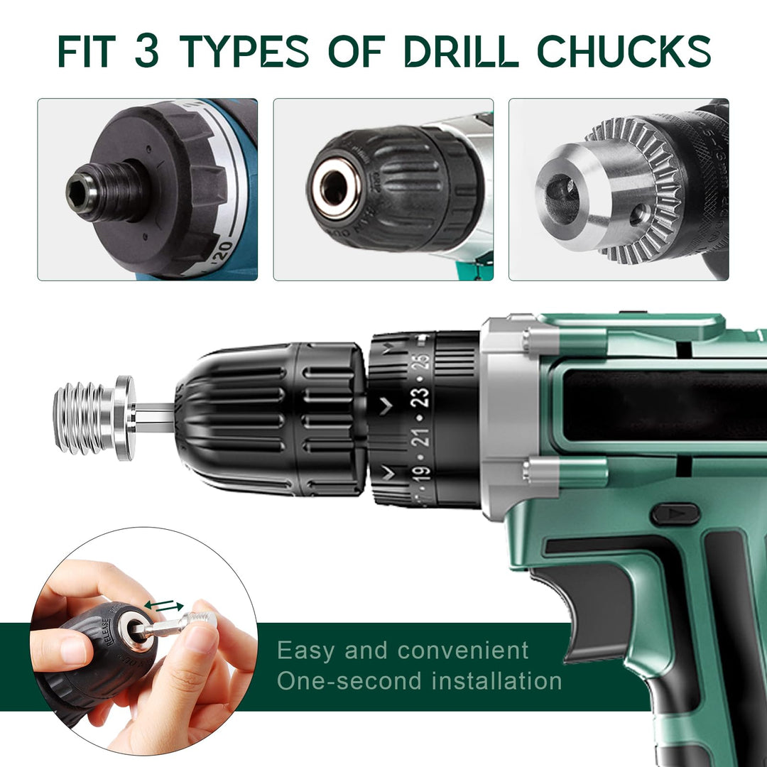 Power Scrub Pads Drill Attachment, 15 Pieces 5 Inch Headlight Restoration Kit Cleaning Kit Scouring Pads with Baker and Universal Shaft for Kitchen, Bathroom, Grout, Carpet, Tub, Grill, Tile