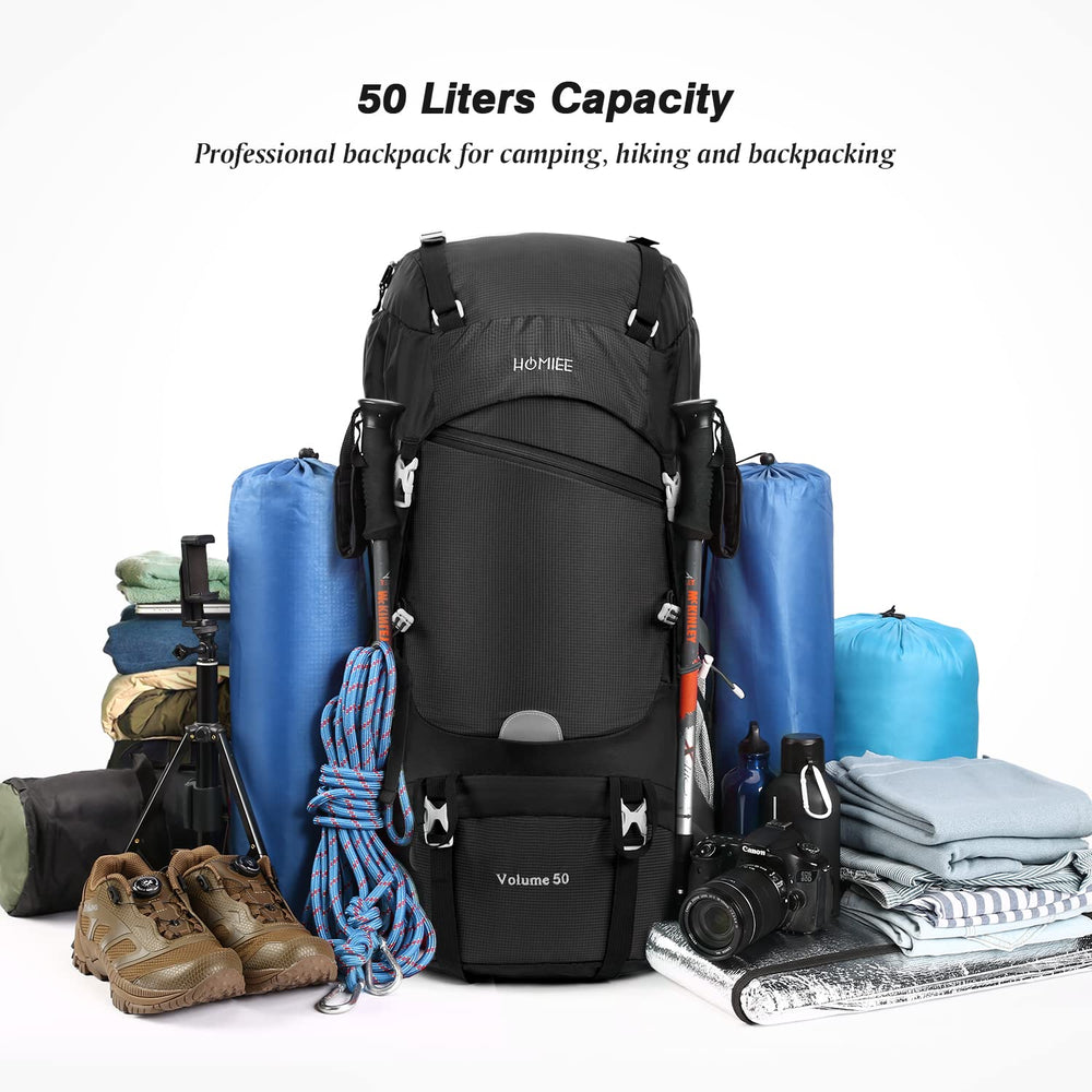 HOMIEE 50L Hiking Backpack Travel Bag Waterproof Campin