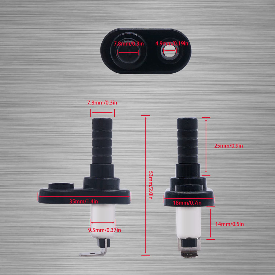 4Pcs 12V Mount Pin Switch Momentary Nickel Plated Universal Door Jamb Flange Light Hood Mount Switch with Rubber Boot for Car Boat K-025-L