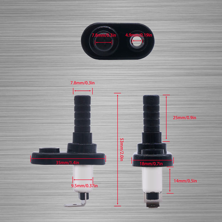 4Pcs 12V Mount Pin Switch Momentary Nickel Plated Universal Door Jamb Flange Light Hood Mount Switch with Rubber Boot for Car Boat K-025-L