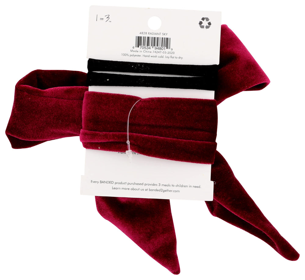 Pink Velvet Bow Tie with Elastics, 1 EA