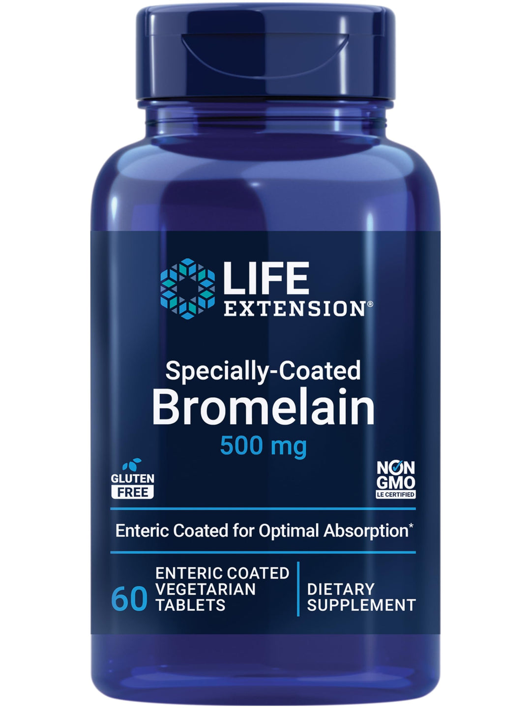Specially-Coated Bromelain, Pineapple Extract, Joint Health, Joint Comfort, Vegetarian, Gluten-Free, Non-GMO, 500 mg, 60 enteric-Coated Tablets