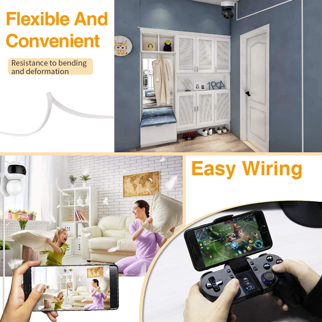 20ft Micro USB Cable, Micro USB Power Extension Cable, Charging and Data Sync Cable for Wyze Cam, Cloud Cam, Android Phone, Mobile Powe and Other Devices (White)