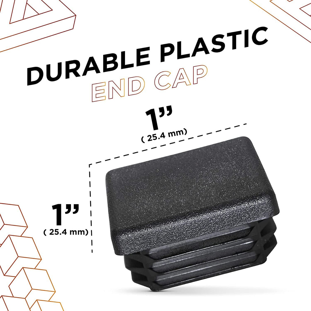 1 inch Square Tube Unistrut end caps, Suitable for Frame Hole Tube Plugs, Chair Leg Inserts, Glide Protection for Furniture and Floor by Prescott Plastics – Pack of 20