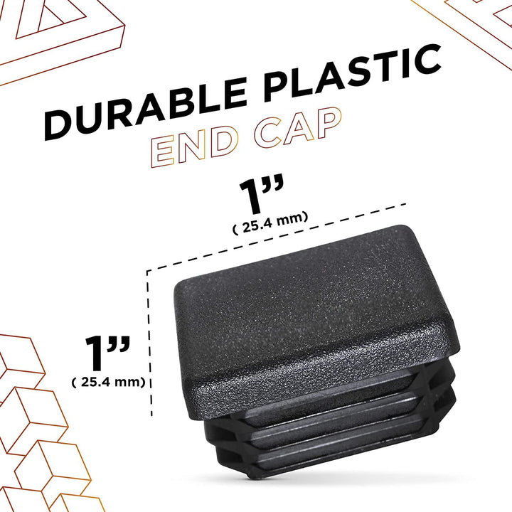 1 inch Square Tube Unistrut end caps, Suitable for Frame Hole Tube Plugs, Chair Leg Inserts, Glide Protection for Furniture and Floor by Prescott Plastics – Pack of 20