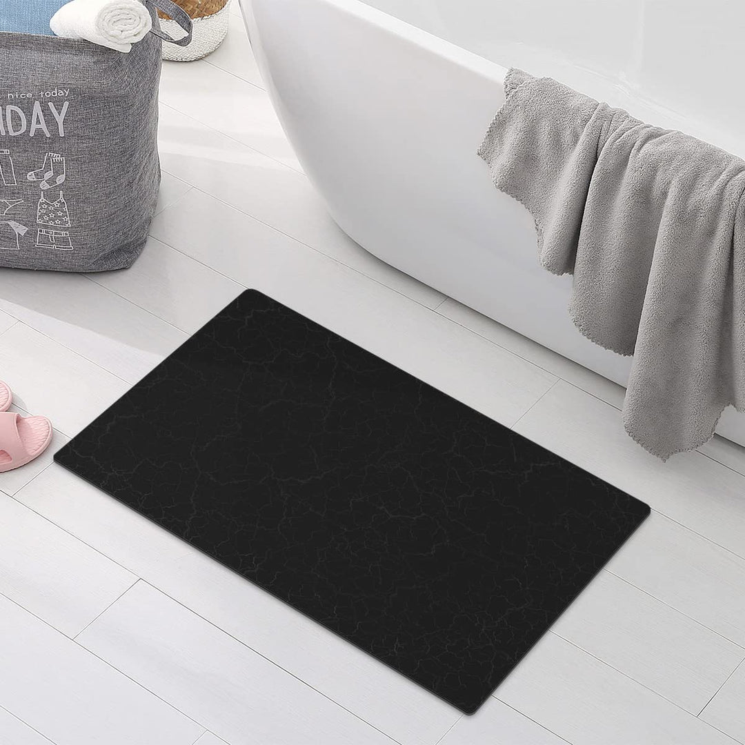 Navy Bathroom Rug Super Absorbent Luxury Bath Mat, Thin Bathroom Rugs Dry Fast Home Floor Mats, Water Absorbing Bath Mat with Rubber Backing, Waterproof Bathroom Carpet Floor Doormat (Navy)