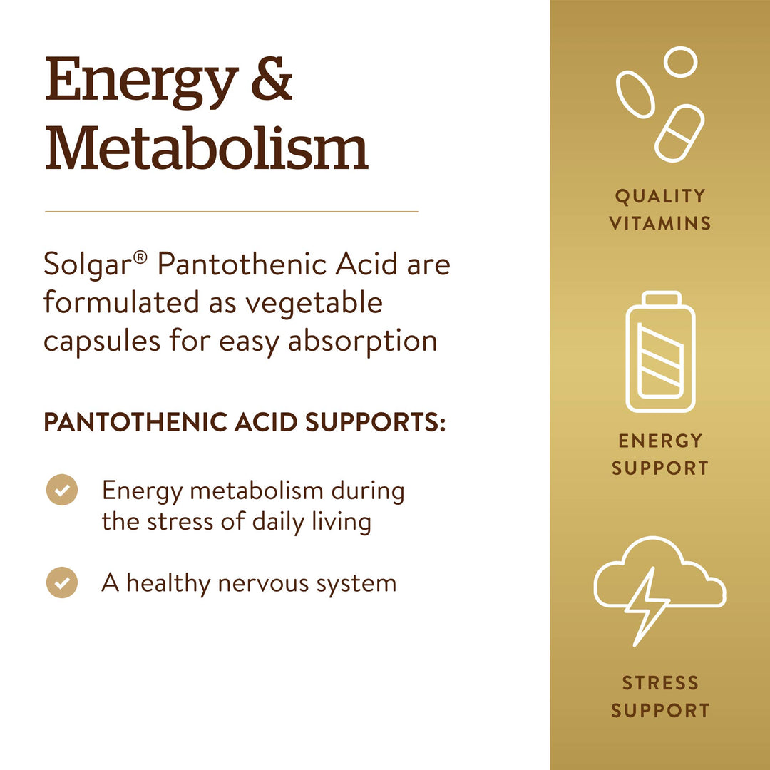 Solgar Pantothenic Acid 550 mg Vegetable Capsules Vitam