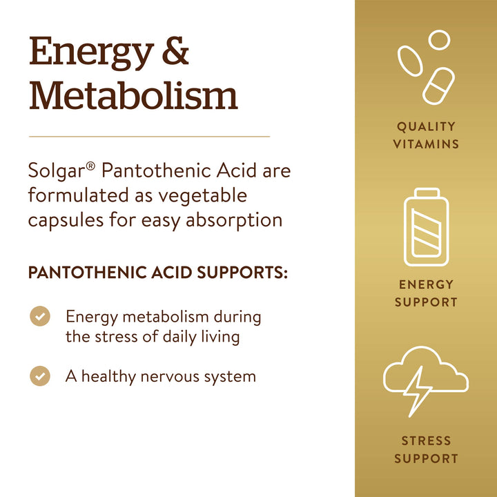 Solgar Pantothenic Acid 550 mg Vegetable Capsules Vitam