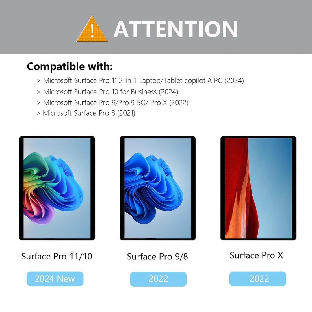 [2 Pack] Tempered Glass Screen Protector for Microsoft Surface Pro X 13 inch, Bubble Free Installation, Anti-Scratch, Friendly Touching Screen Protector