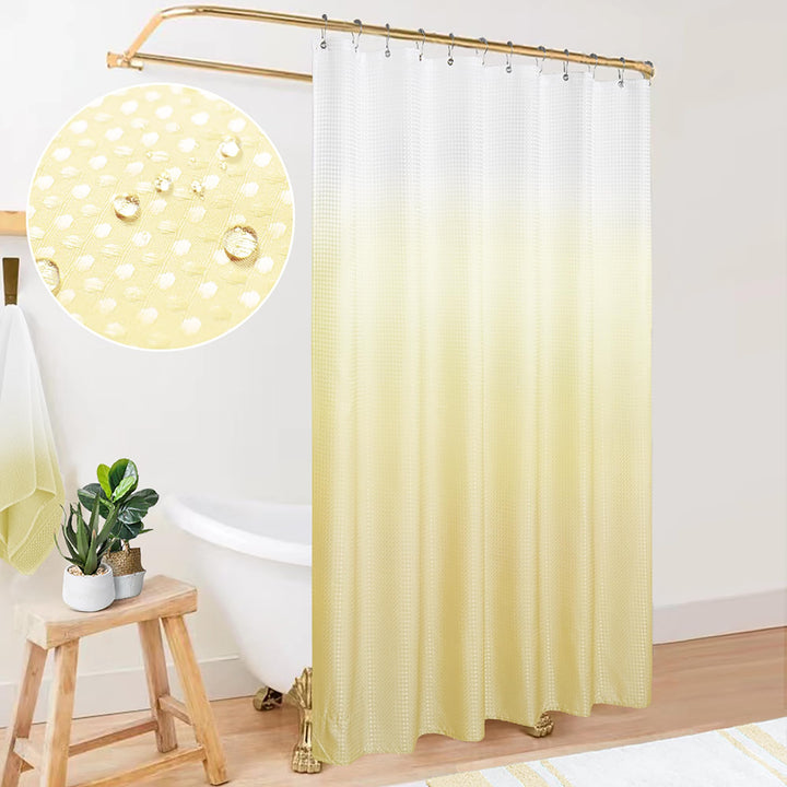Mrs.Naturall Mellow Yellow Beige Shower Curtains for Ba