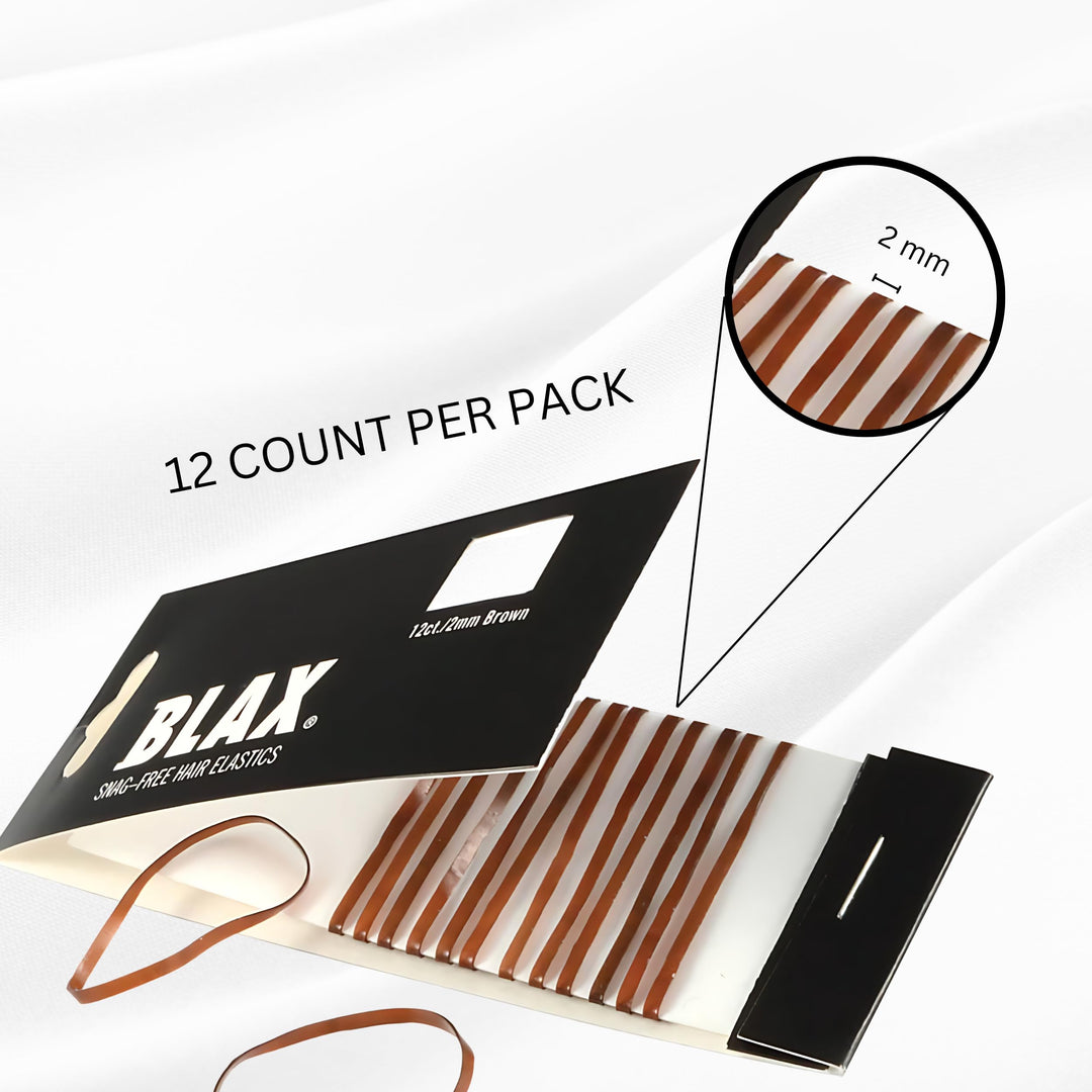 BLAX Brown Snag-Free Hair Elastics - 2mm-12ct, 2 Packâ€¦