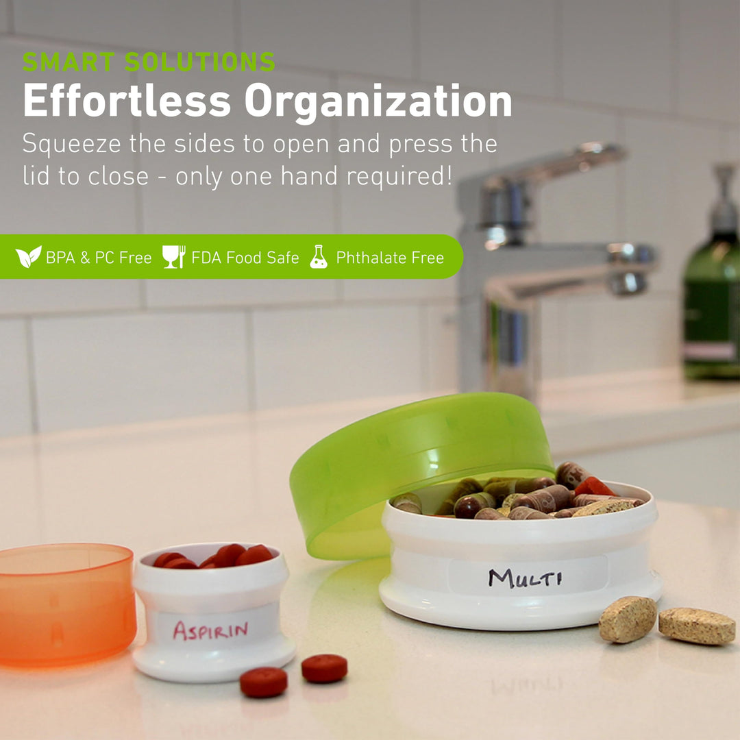 GoTubb | Hard Container | Easy Open | Food-Safe Material, Clear/Green/Blue, Small