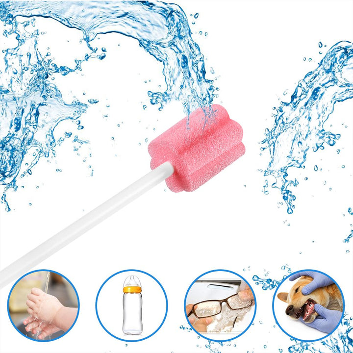 Disposable Oral Care Sponge Swabs(50pcs Pink)