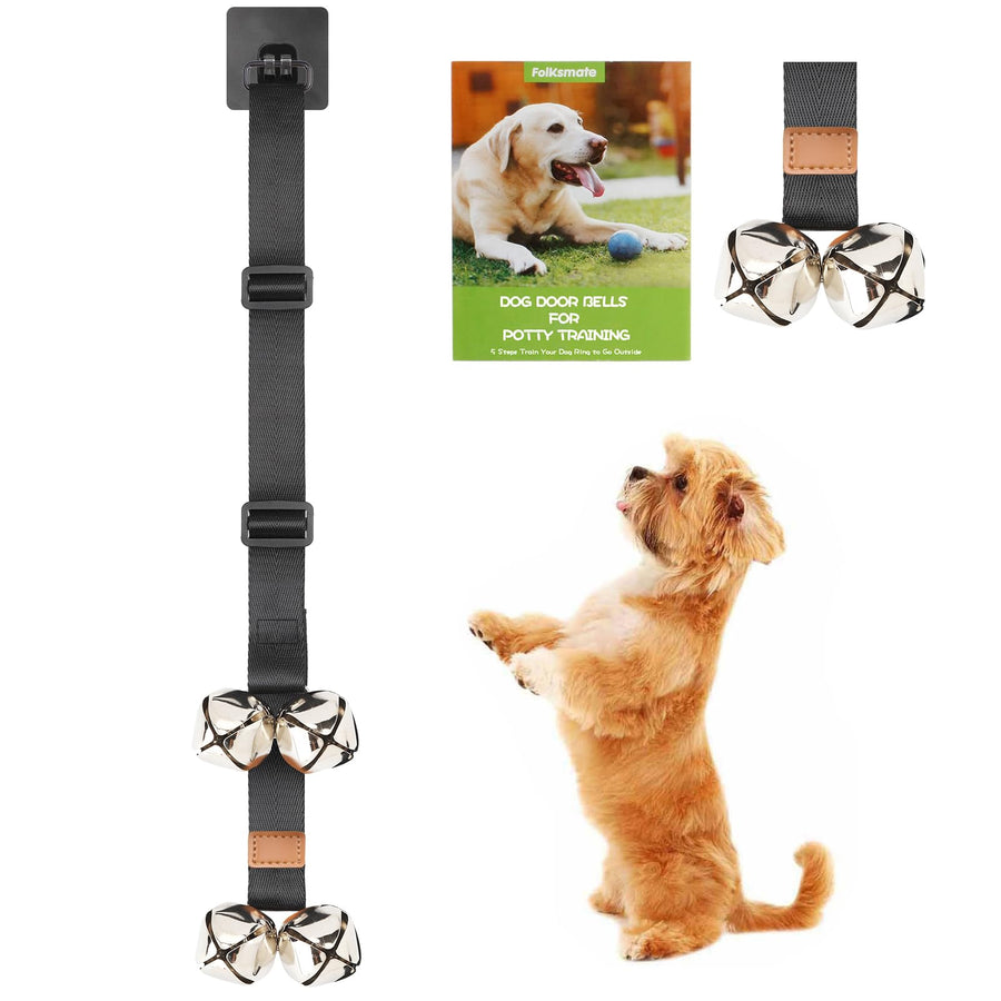 Dog Doorbells for Potty Training, 3 Snaps Adjustable Puppy Dog Door Bells with 7 Extra Loud Bells for Dogs Training, Housebreaking, Door Knob, Ring to Go Outside Puppy Pet Supplies