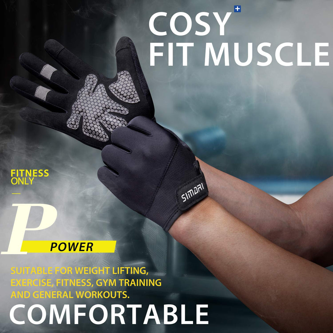 Weight Lifting Workout Gloves with Wrist Wraps Support for Men Women Breathable Full Palm Protection Gloves for Gym, Fitness, Lifting, Weightlifting, Exercise