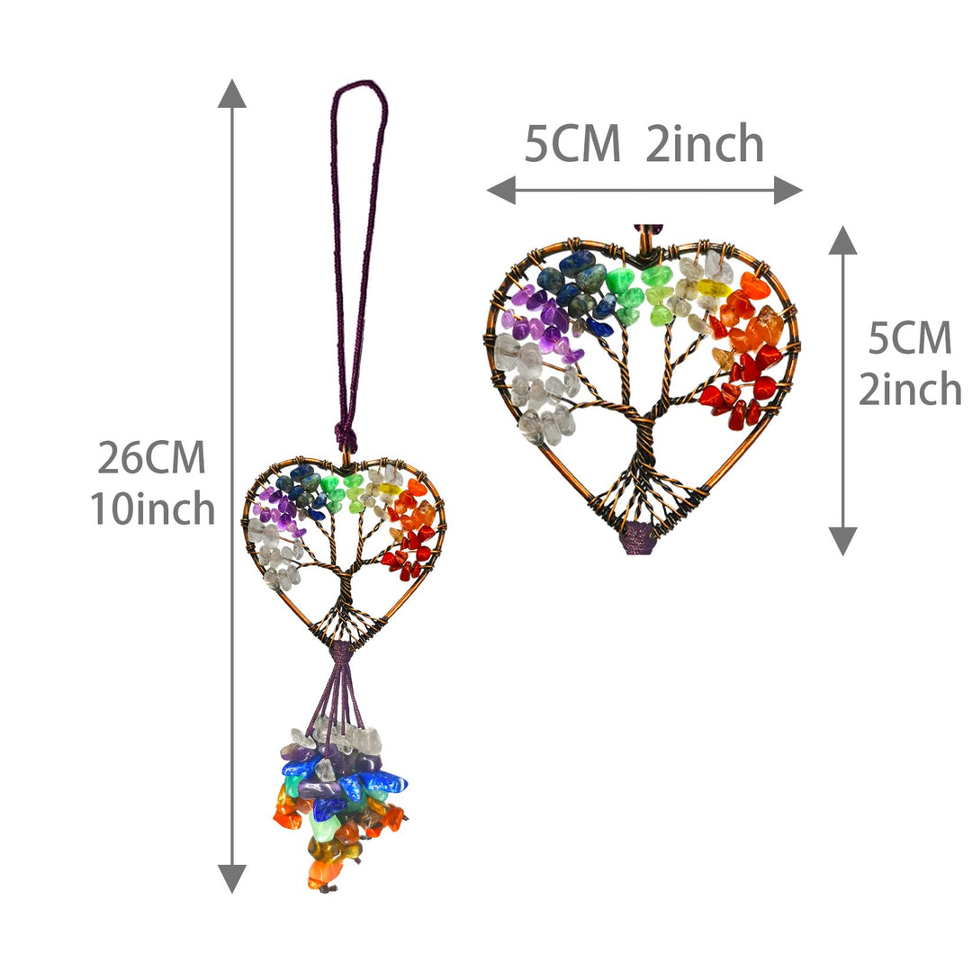 Persofine Healing Crystal Decor Tree of Life Car Hangin