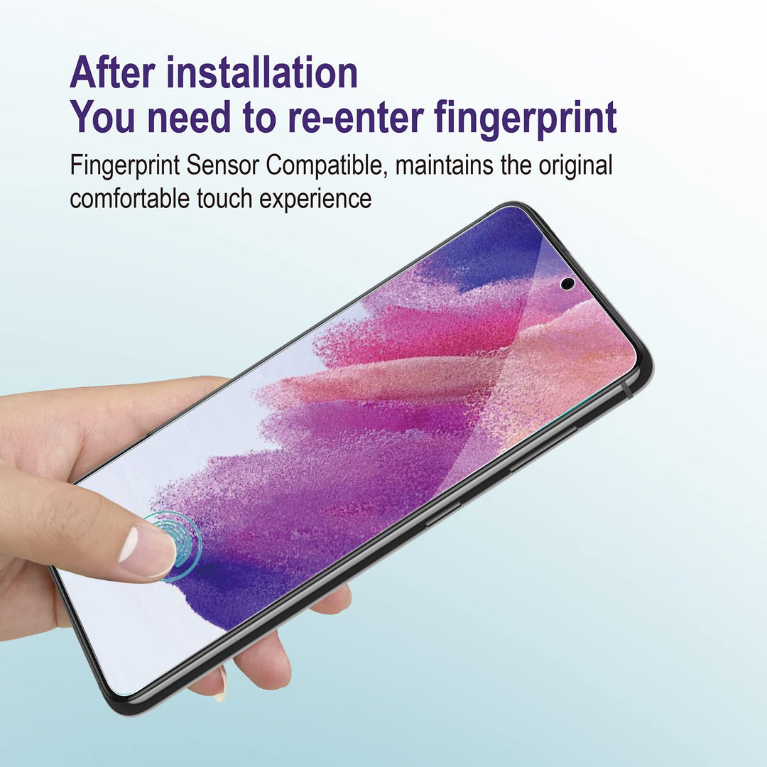 AACL Galaxy S21 FE Screen Protector Tempered Glass for Samsung Galaxy S21 FE 5G,6.4 Inch,[Support Fingerprint Unlock][Full Screen Coverage (except edges)][9H] [3 Pack]