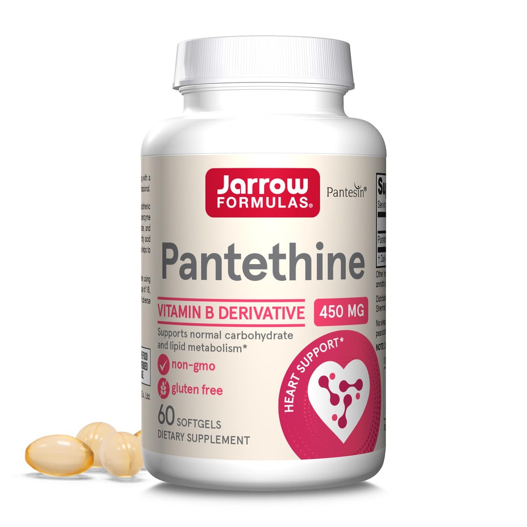 Pantethine 450 mg - Derivative of Vitamin B5 - 60 Servings (Softgels) - Support Heart Health, Carbohydrate &amp; Lipid Metabolism - Coenzyme A (CoA) Precursor - Pantothenic Acid Supplement