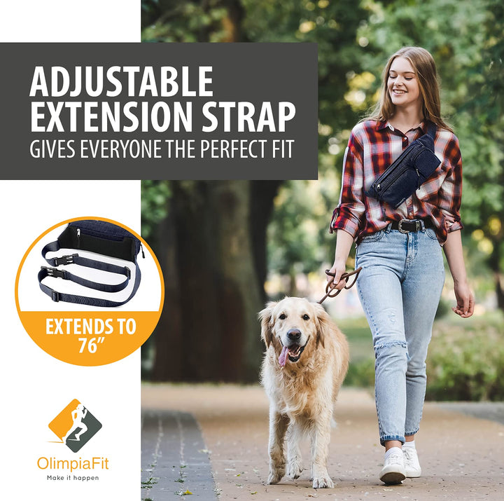 Fanny Pack for Women and Men - Waist Bag w/ 6 Anti-Theft Pockets &amp; Plus Size Belt Extension - Water Resistant Travel Accessories - Gray
