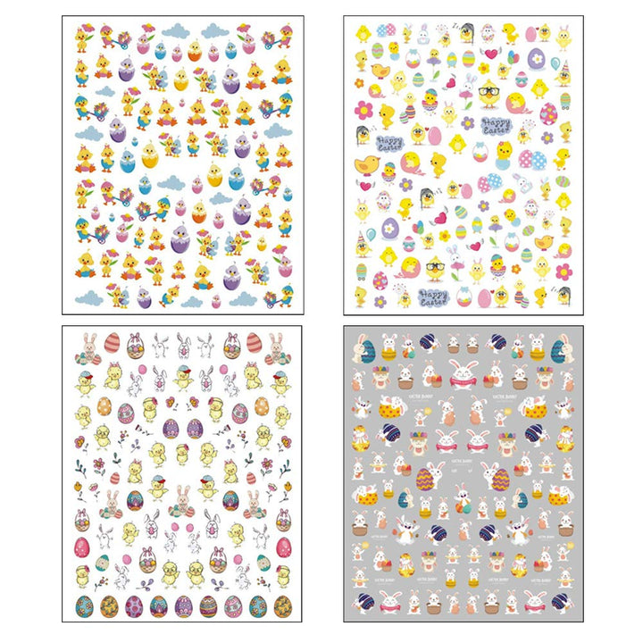 3D Easter Nail Art Stickers Bunny Nail Decals Nail Supplies Cute Rabbits Hare Easter Egg Chick Flowers Design Self Adhesive Nail Stickers for Acrylic Nail Decorations Easter Party Favors 10 Sheets