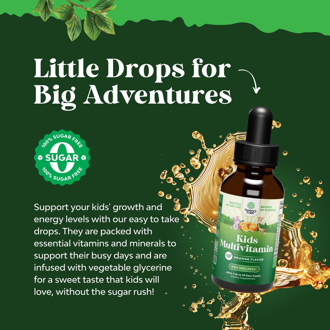 Liquid Multivitamin for Kids Immunity Support - Yummy Toddler Multivitamin Supplement with a C D3 E B6 and D3 Liquid Vitamins for Kids of All Ages - High Absorption (3 Pack)