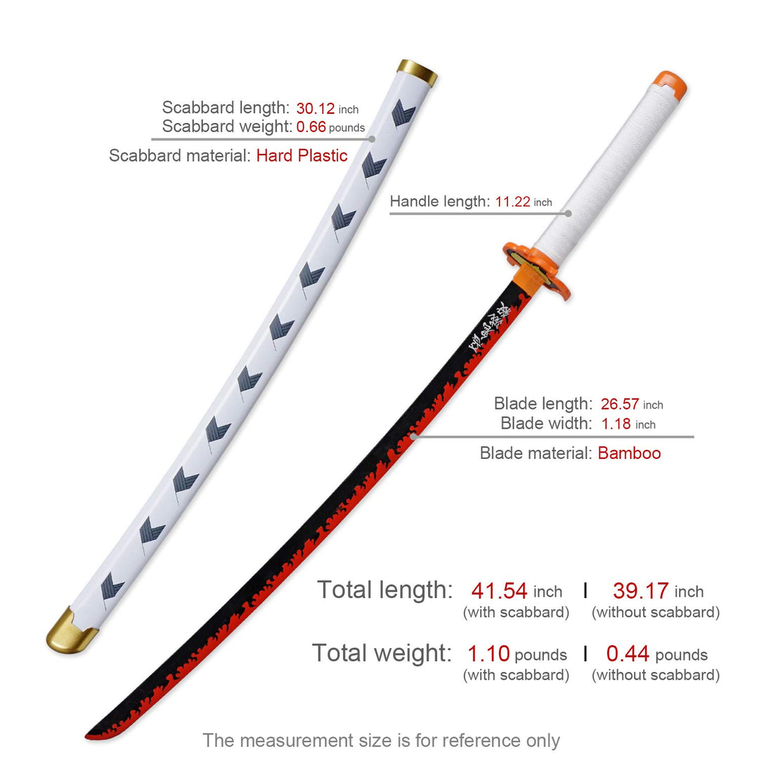 Zisu Demon Katana, About 41 inches, Hashira Pillars Katana for Cosplay Purpose, Anime Original Texture (Kyoujurou)
