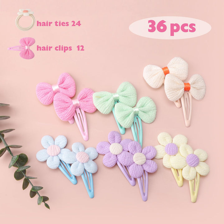 DRESHOW BQUBO Baby Girl Headbands with Bows Nylon Hairbands Handmade Hair Accessories for Newborn Infant Toddlers 10 Pack