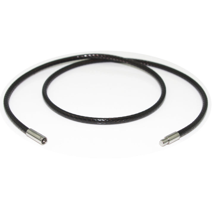Leather Cord Chain Silk rope Stainless Steel Rice Clasps Necklace Rope Chain for Jewelry Making (1.0mm, 20 Inch Dark Brown)