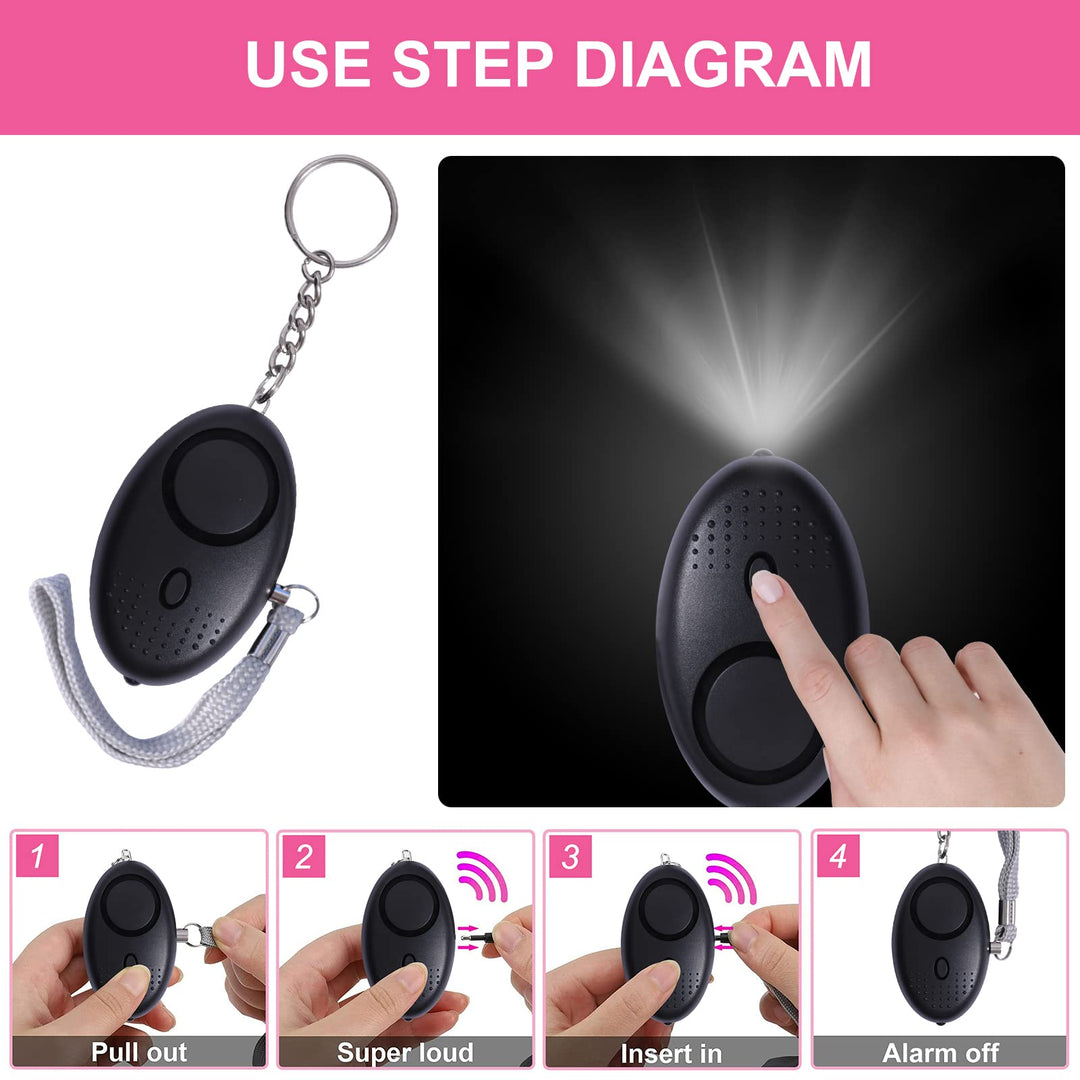 Safety Keychain Set for Women and Girls Including Beaded Wristlet, Air Tag, Credit Card Puller and Personal Alarm